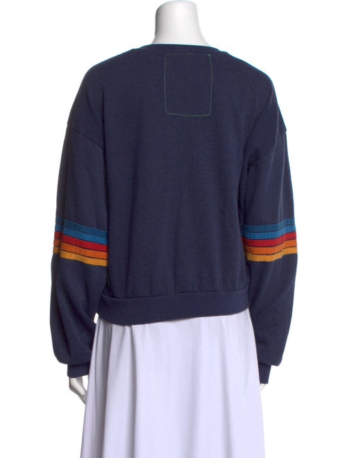 Aviator Nation Striped Crew Neck Sweatshirt