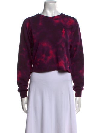 Aviator Nation Tie-Dye Print Crew Neck Crop Top