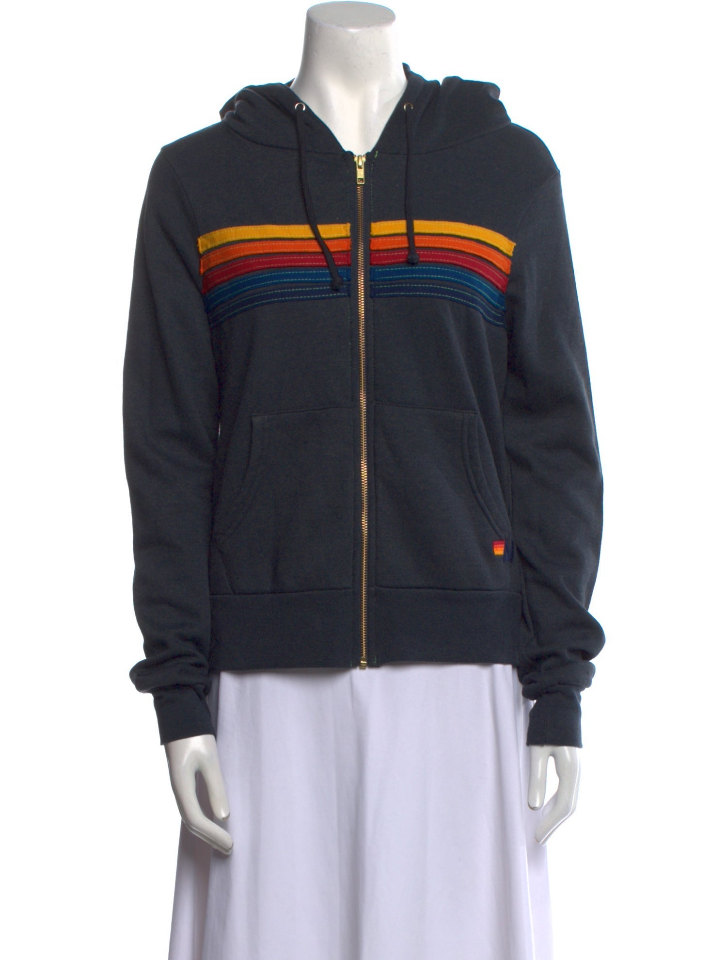 Aviator Nation Colorblock Zip Up Hoodie