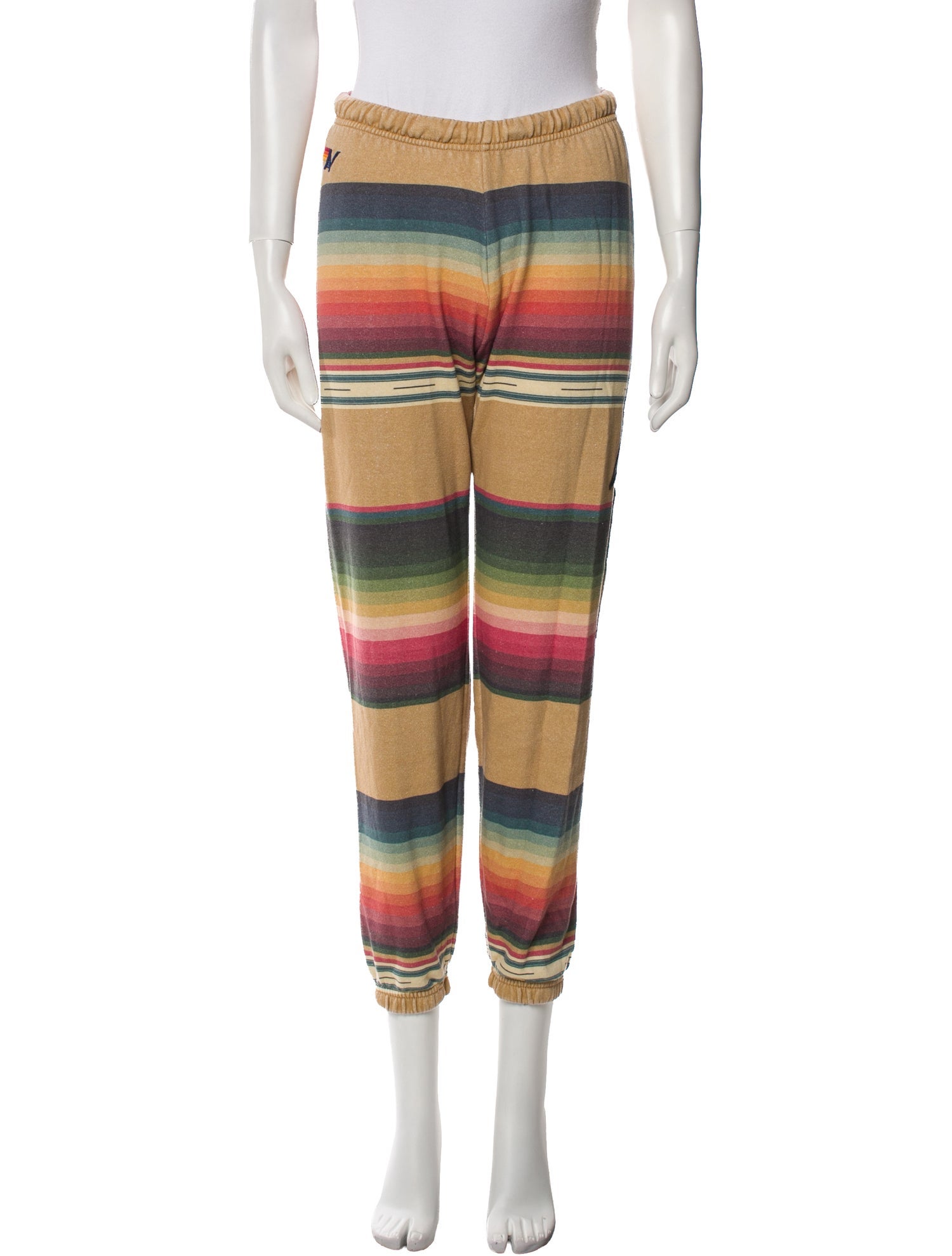 Aviator Nation Striped Embroidered Accent Sweatpants