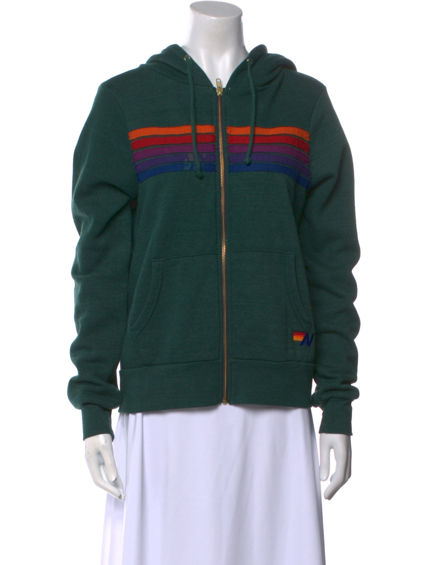 Aviator Nation Striped Crew Neck Sweatshirt