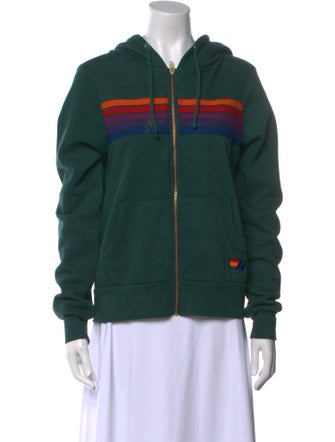 Aviator Nation Striped Crew Neck Sweatshirt