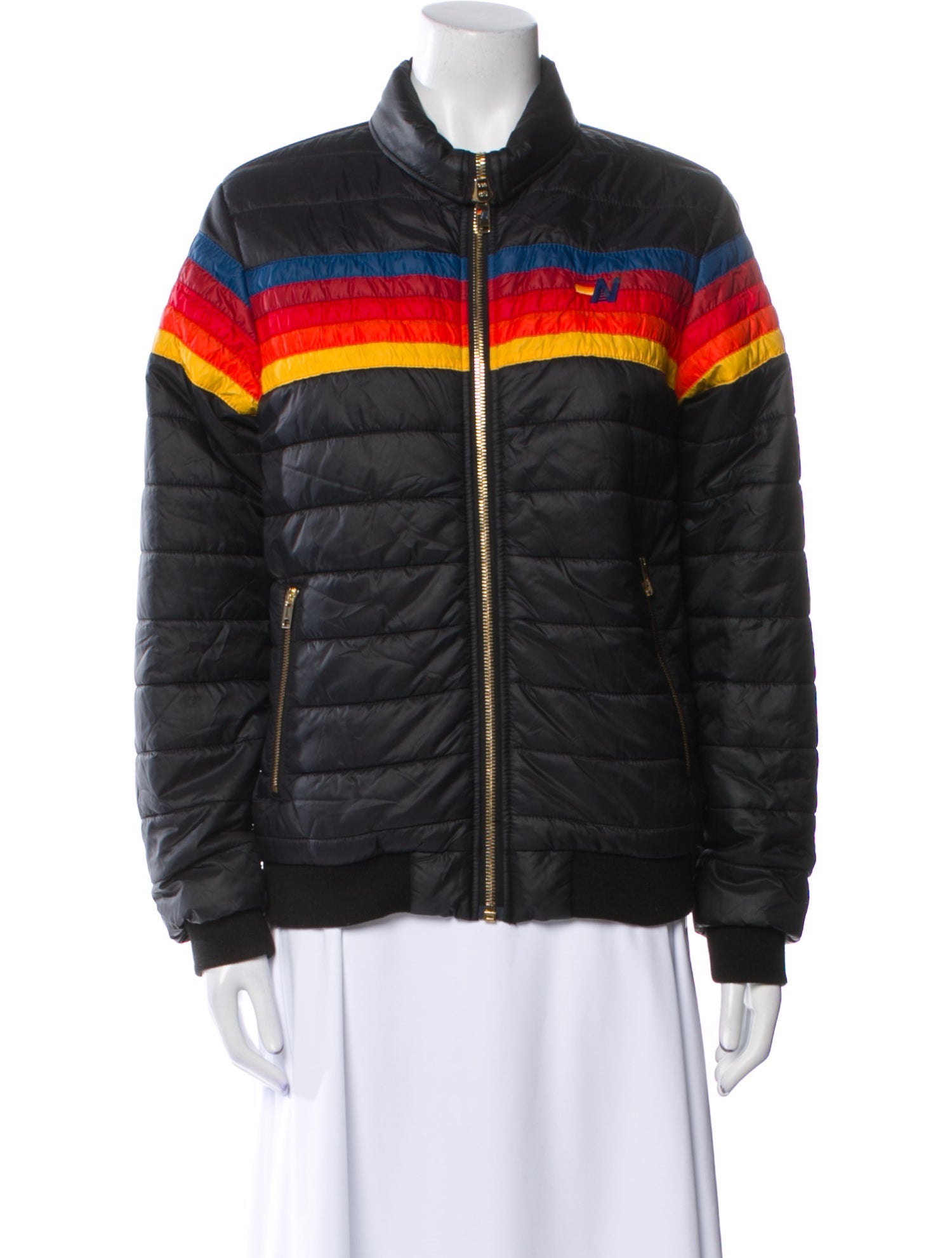 Aviator Nation Striped Bomber Jacket