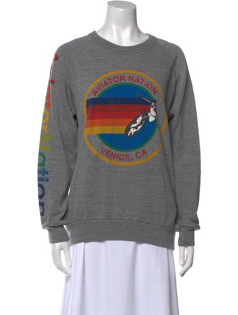 Aviator Nation Graphic Print Crew Neck Sweatshirt