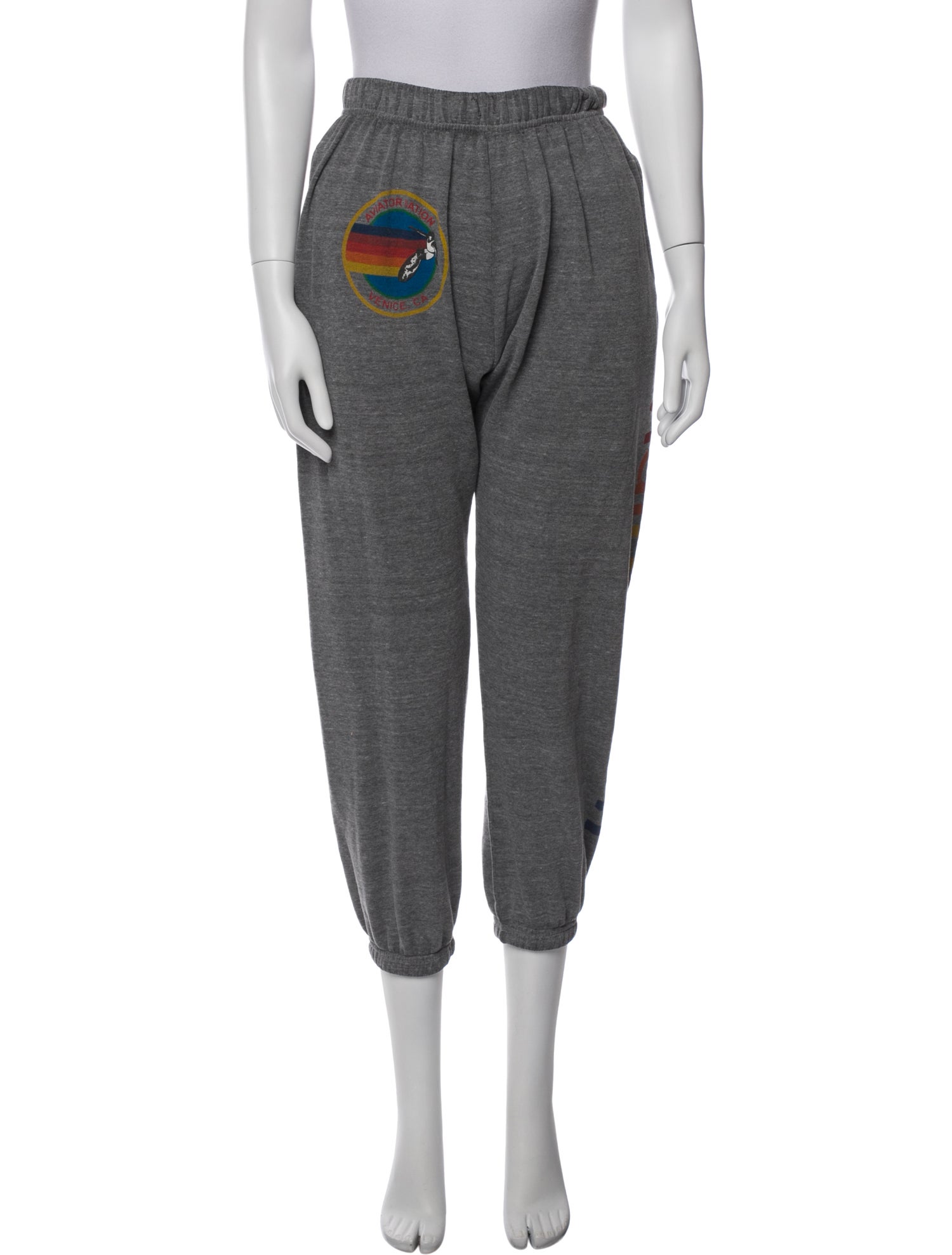 Aviator Nation Graphic Print Embroidered Accent Sweatpants