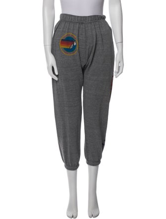 Aviator Nation Graphic Print Embroidered Accent Sweatpants