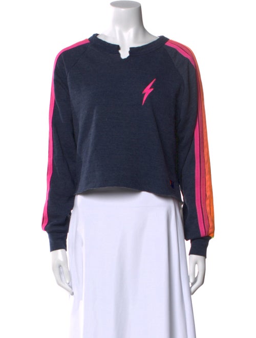 Aviator Nation Graphic Print Bateau Neckline Sweatshirt