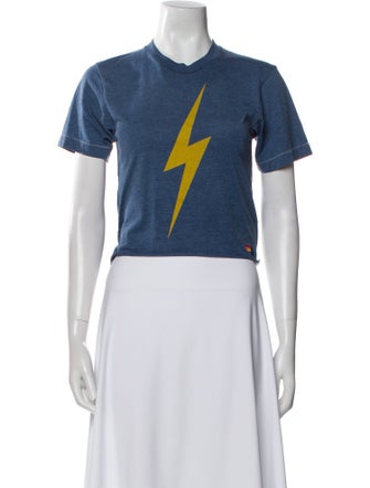 Aviator Nation Crew Neck Short Sleeve Crop Top