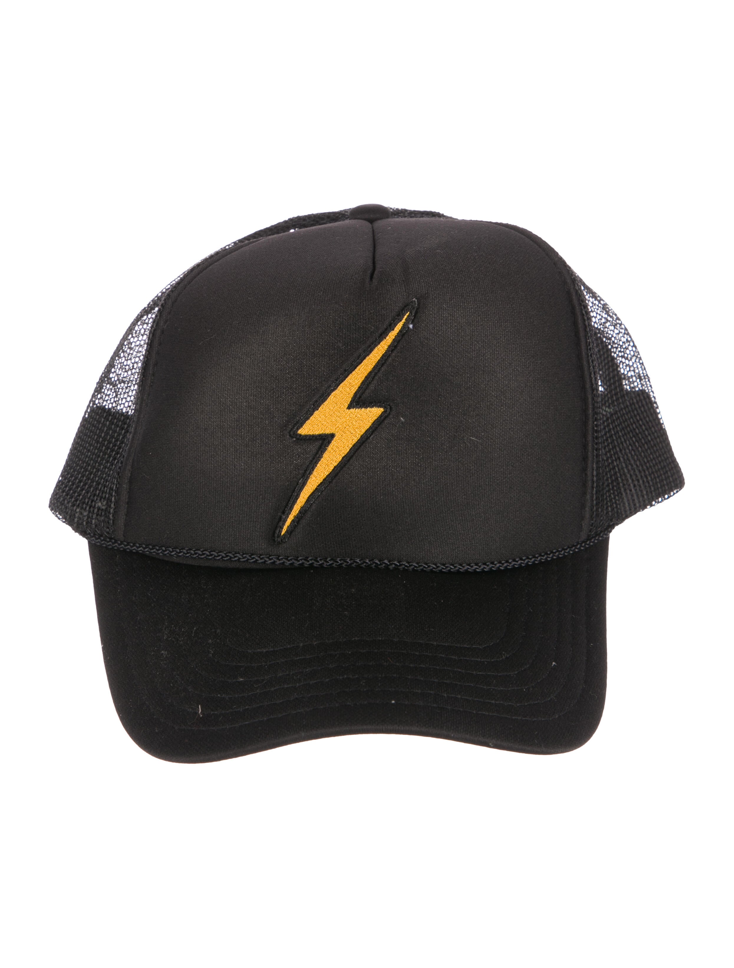 Aviator Nation Black Synthetic-Blend Embroiderd Mesh Accent Baseball Cap