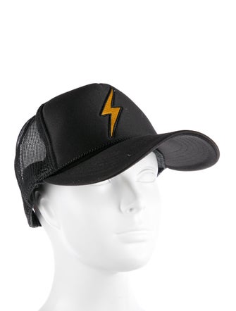 Aviator Nation Black Synthetic-Blend Embroiderd Mesh Accent Baseball Cap