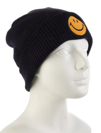 Aviator Nation Smiley Face Knit Beanie Hat