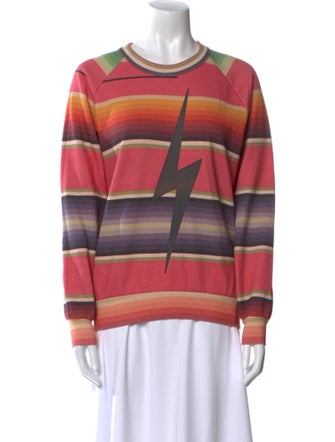 Aviator Nation Striped Crew Neck Sweatshirt