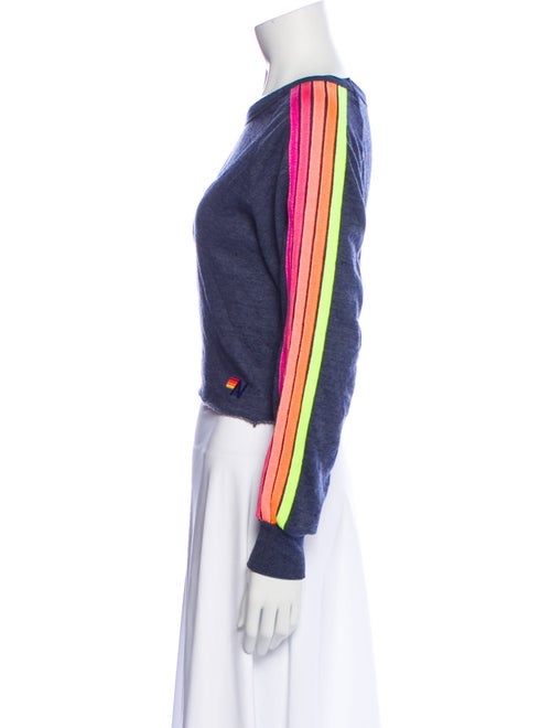 Aviator Nation Striped Bateau Neckline Sweatshirt