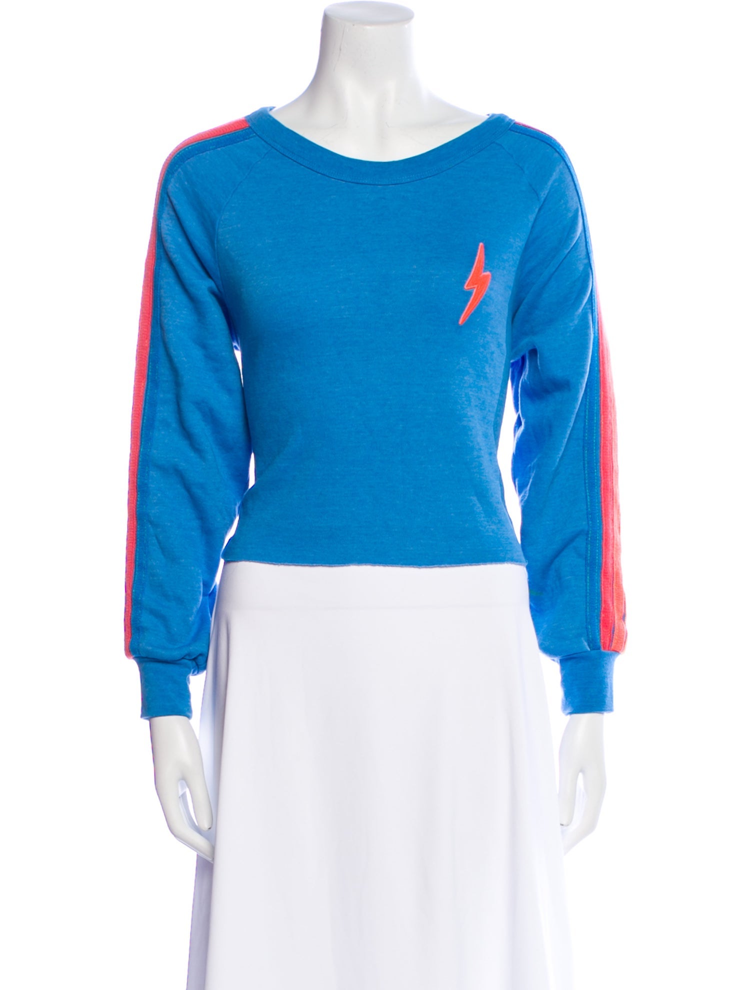 Aviator Nation Striped Bateau Neckline Sweatshirt