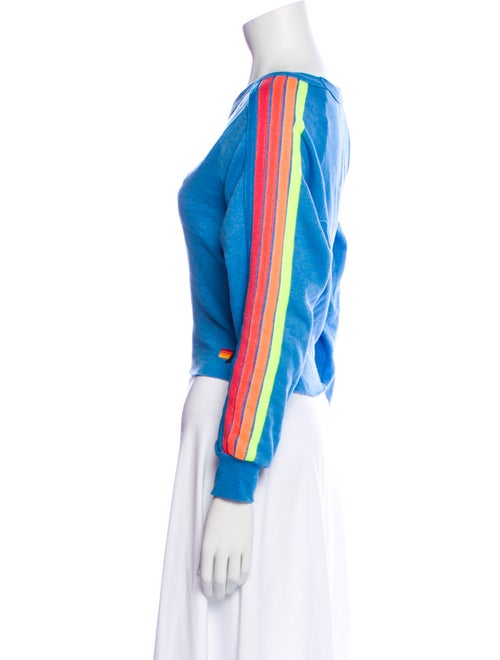 Aviator Nation Striped Bateau Neckline Sweatshirt