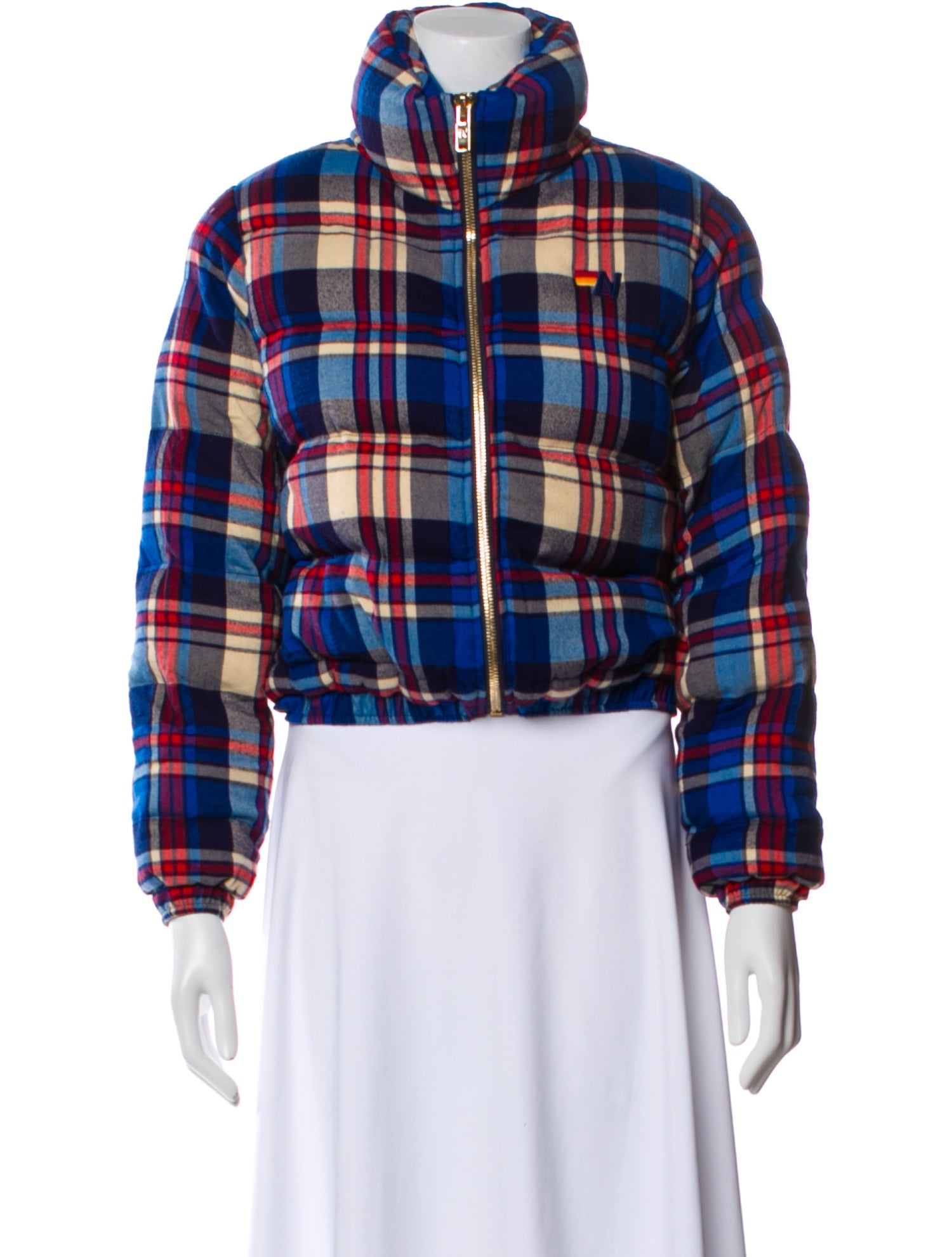 Aviator Nation Plaid Print Biker Jacket