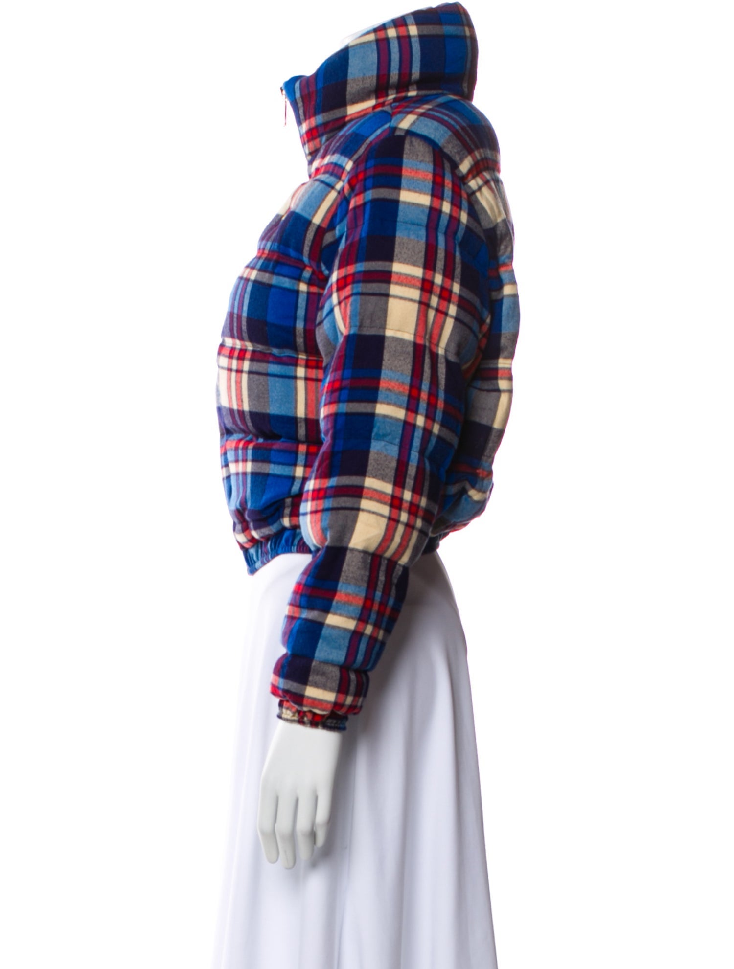 Aviator Nation Plaid Print Biker Jacket