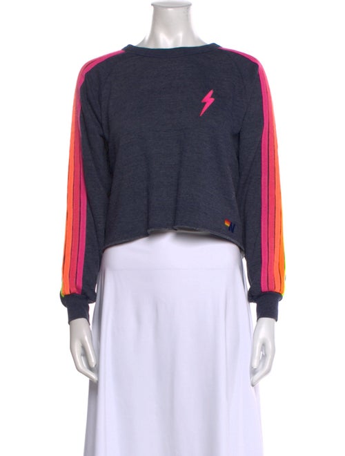 Aviator Nation Striped Bateau Neckline Crop Top