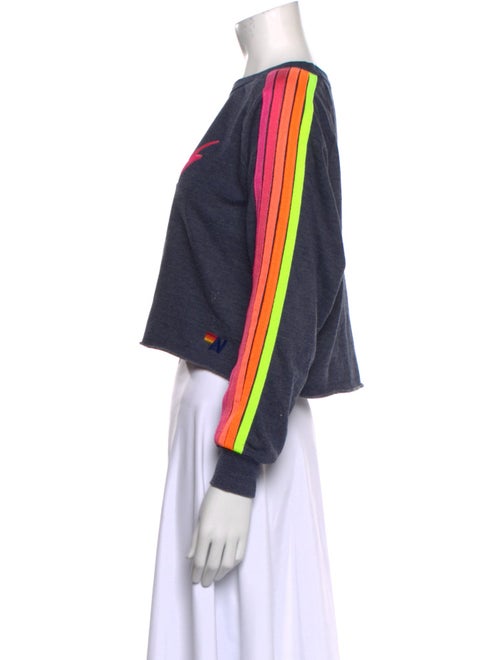 Aviator Nation Striped Bateau Neckline Crop Top