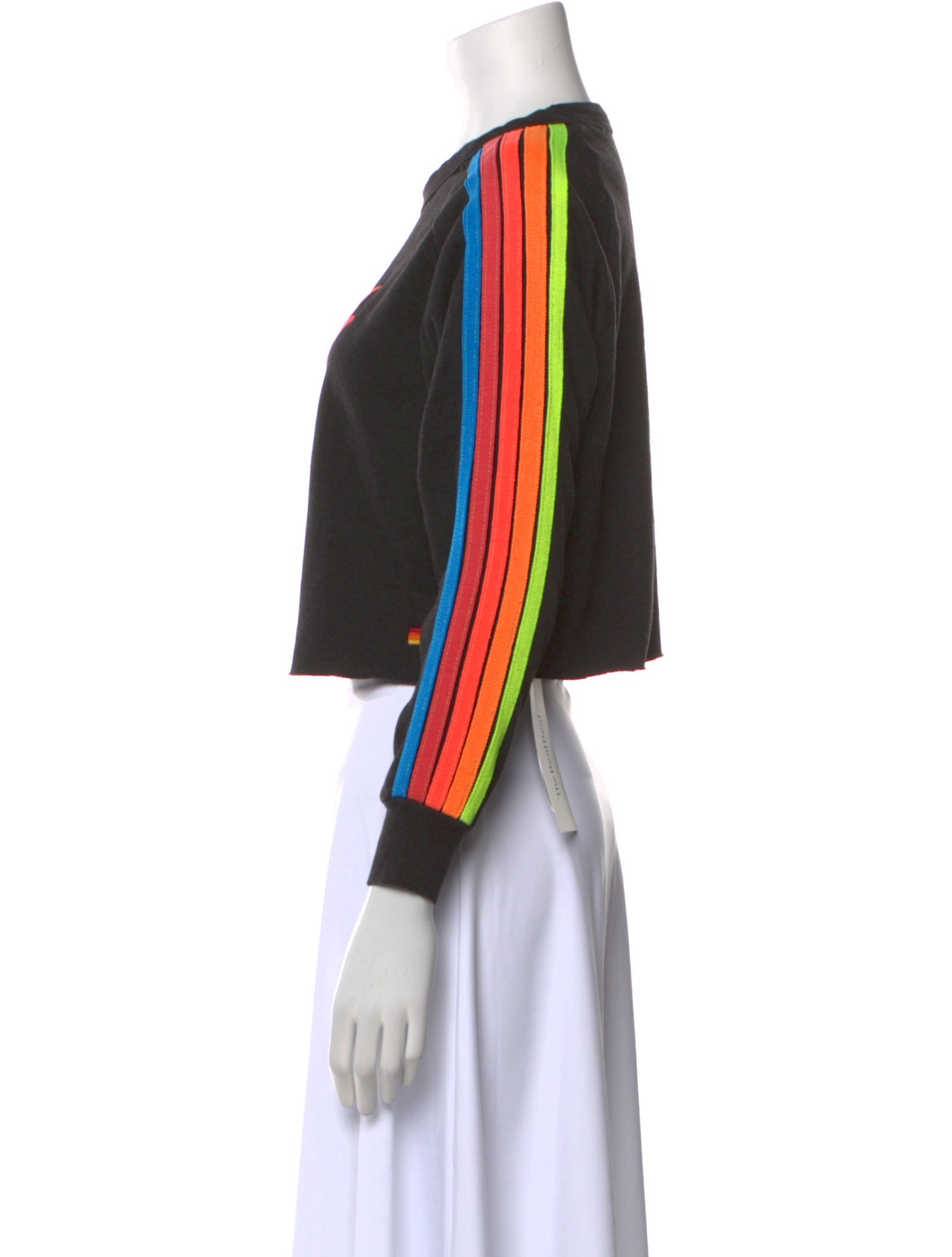 Aviator Nation Graphic Print Crew Neck Crop Top