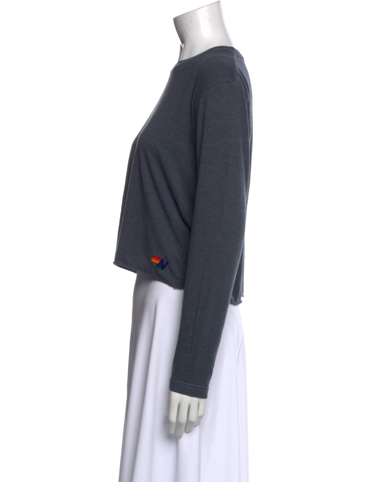 Aviator Nation Graphic Print Crew Neck Crop Top