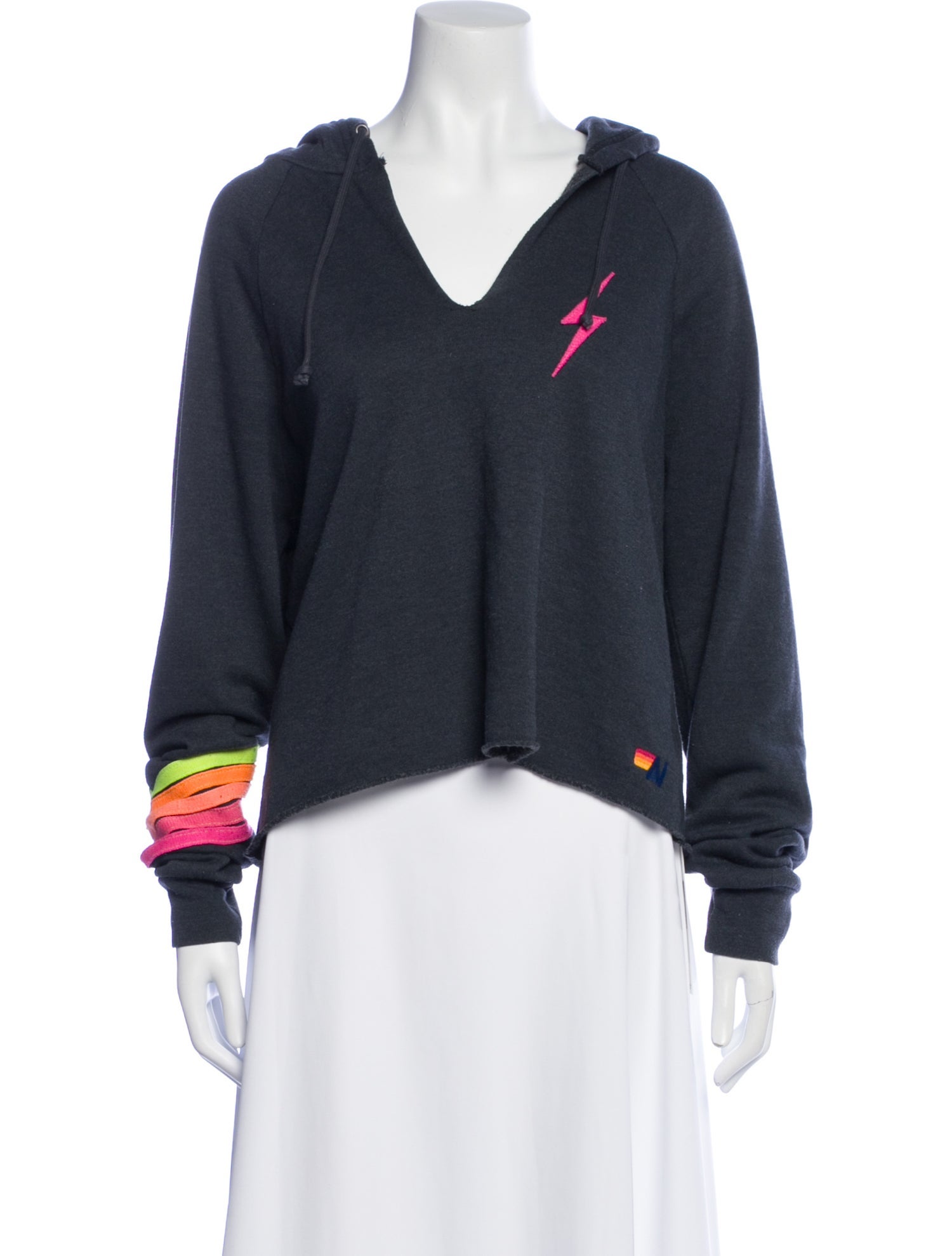 Aviator Nation Graphic Print V-Neck Sweatshirt