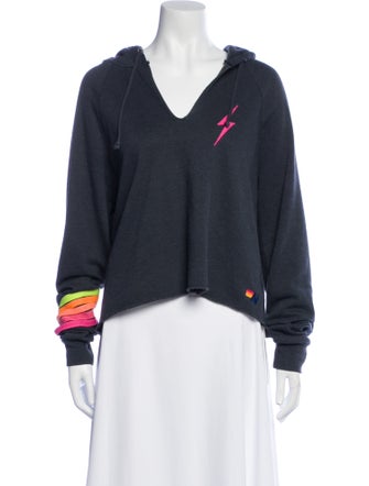 Aviator Nation Graphic Print V-Neck Sweatshirt