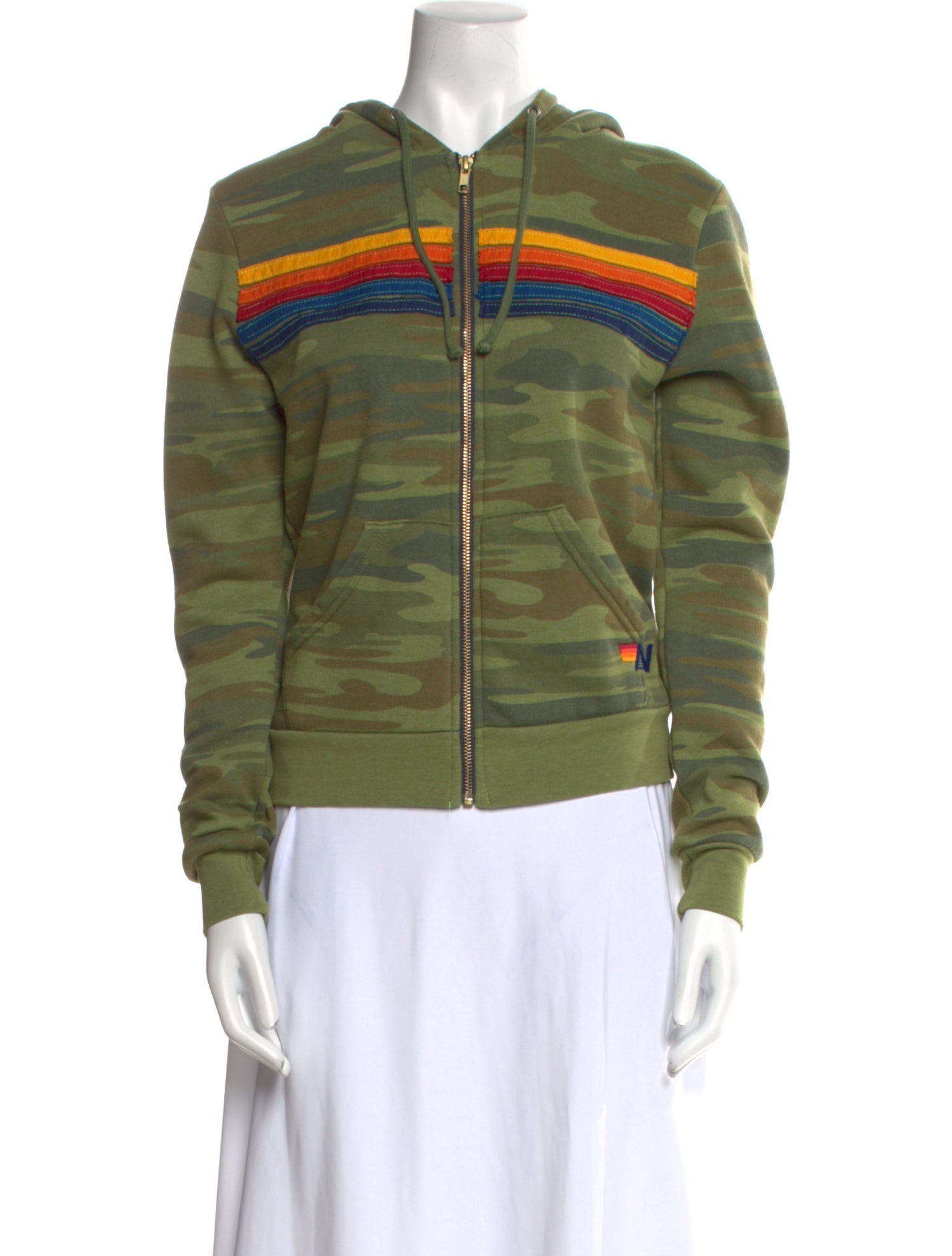 Aviator Nation Striped Crew Neck Sweatshirt