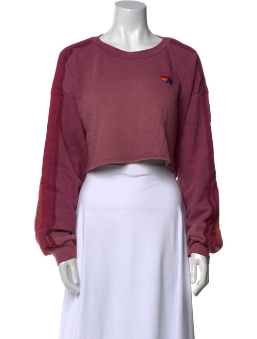 Aviator Nation Crew Neck Long Sleeve Crop Top