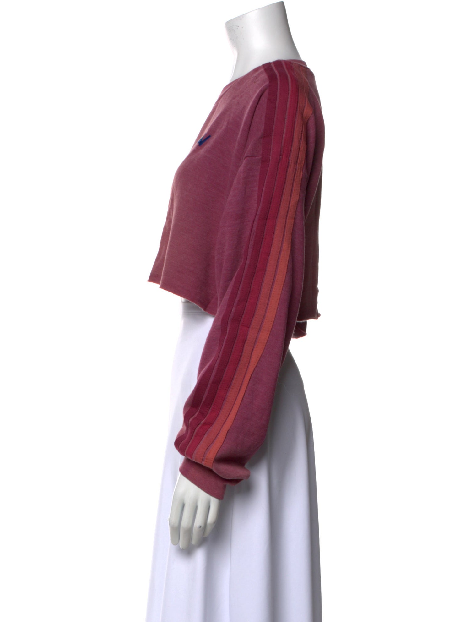 Aviator Nation Crew Neck Long Sleeve Crop Top