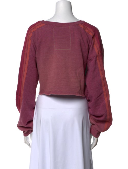 Aviator Nation Crew Neck Long Sleeve Crop Top