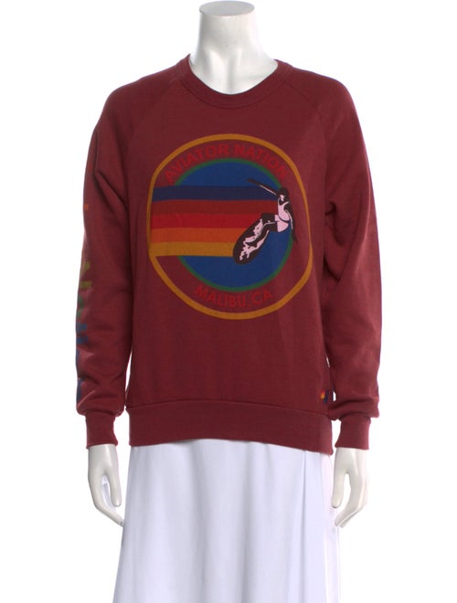 Aviator Nation Graphic Print Scoop Neck Sweater