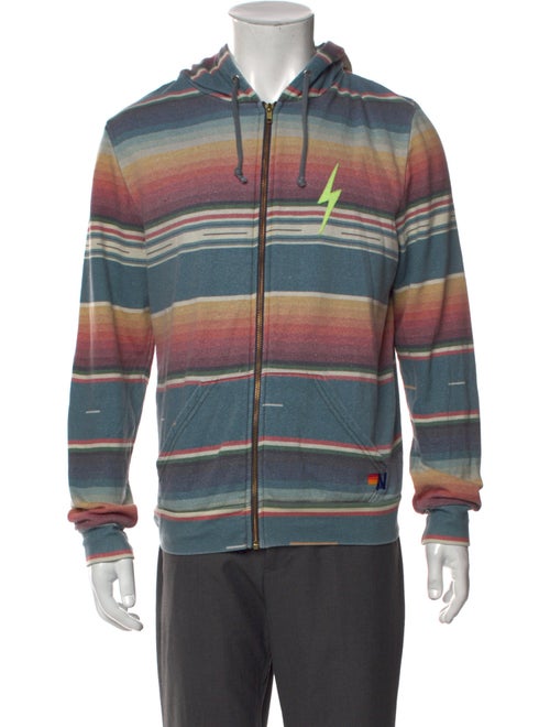 Aviator Nation Striped Crew Neck Hoodie