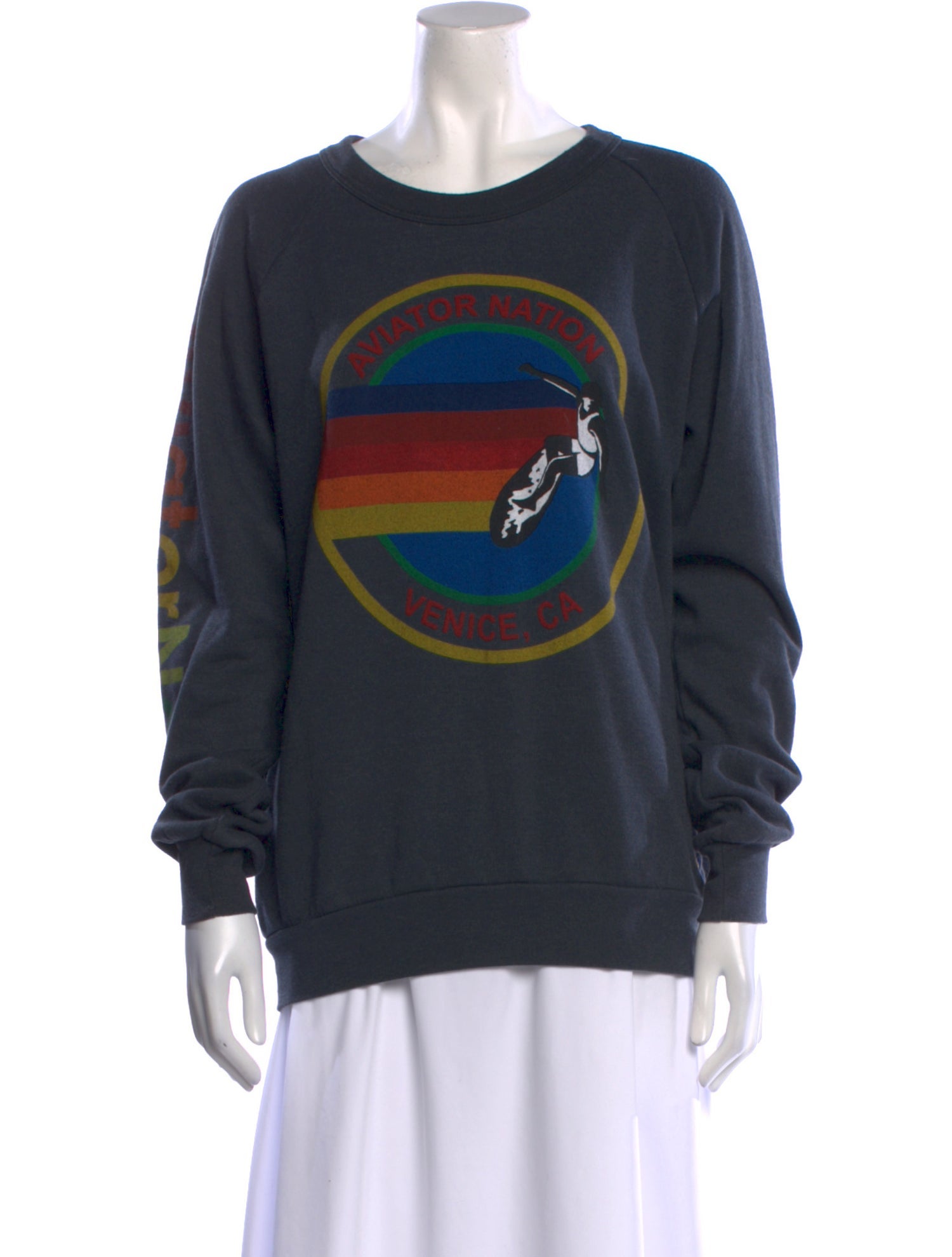 Aviator Nation Graphic Print Crew Neck Sweatshirt