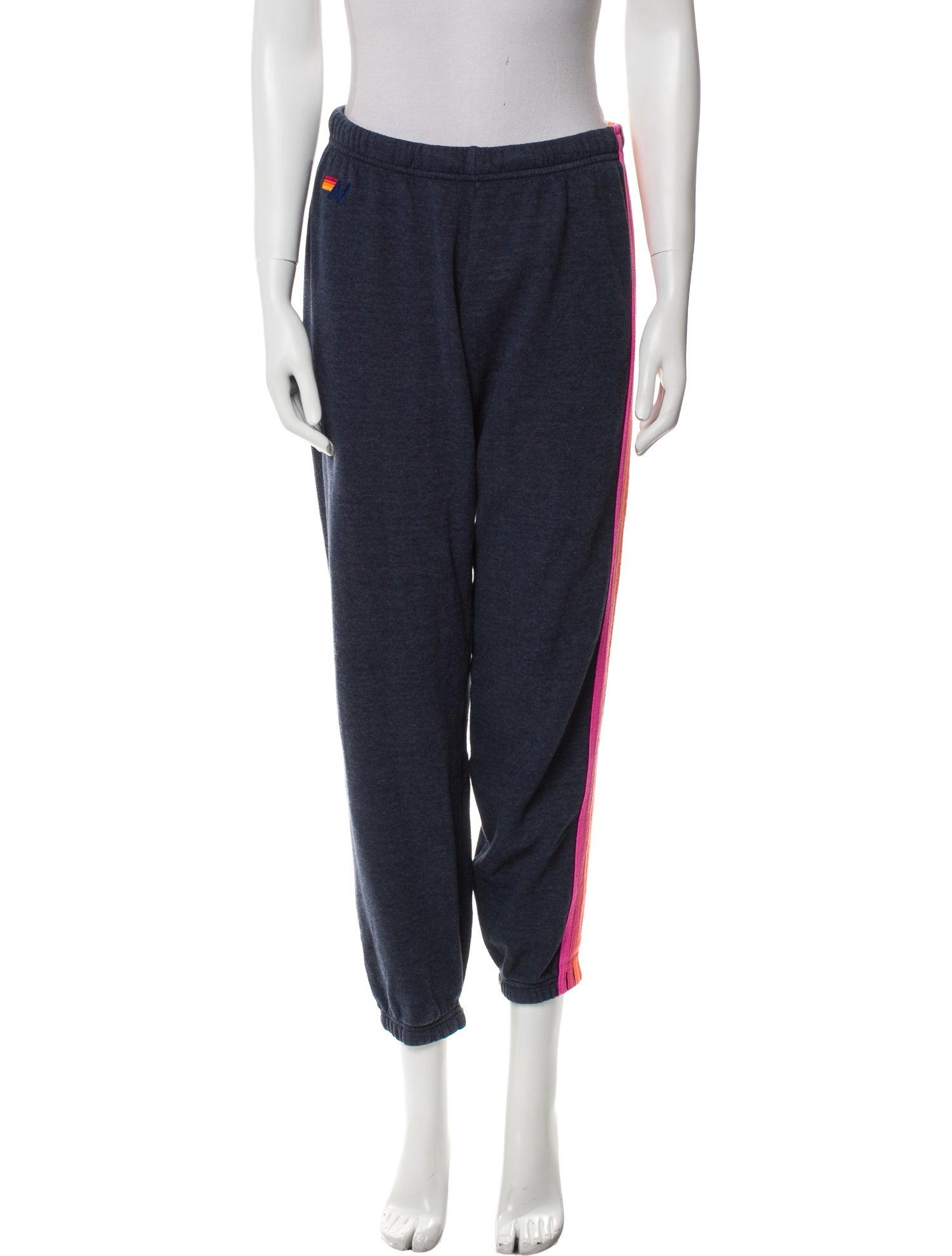 Aviator Nation Striped Embroidered Accent Sweatpants
