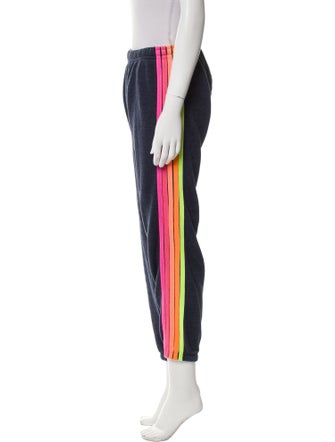 Aviator Nation Striped Embroidered Accent Sweatpants
