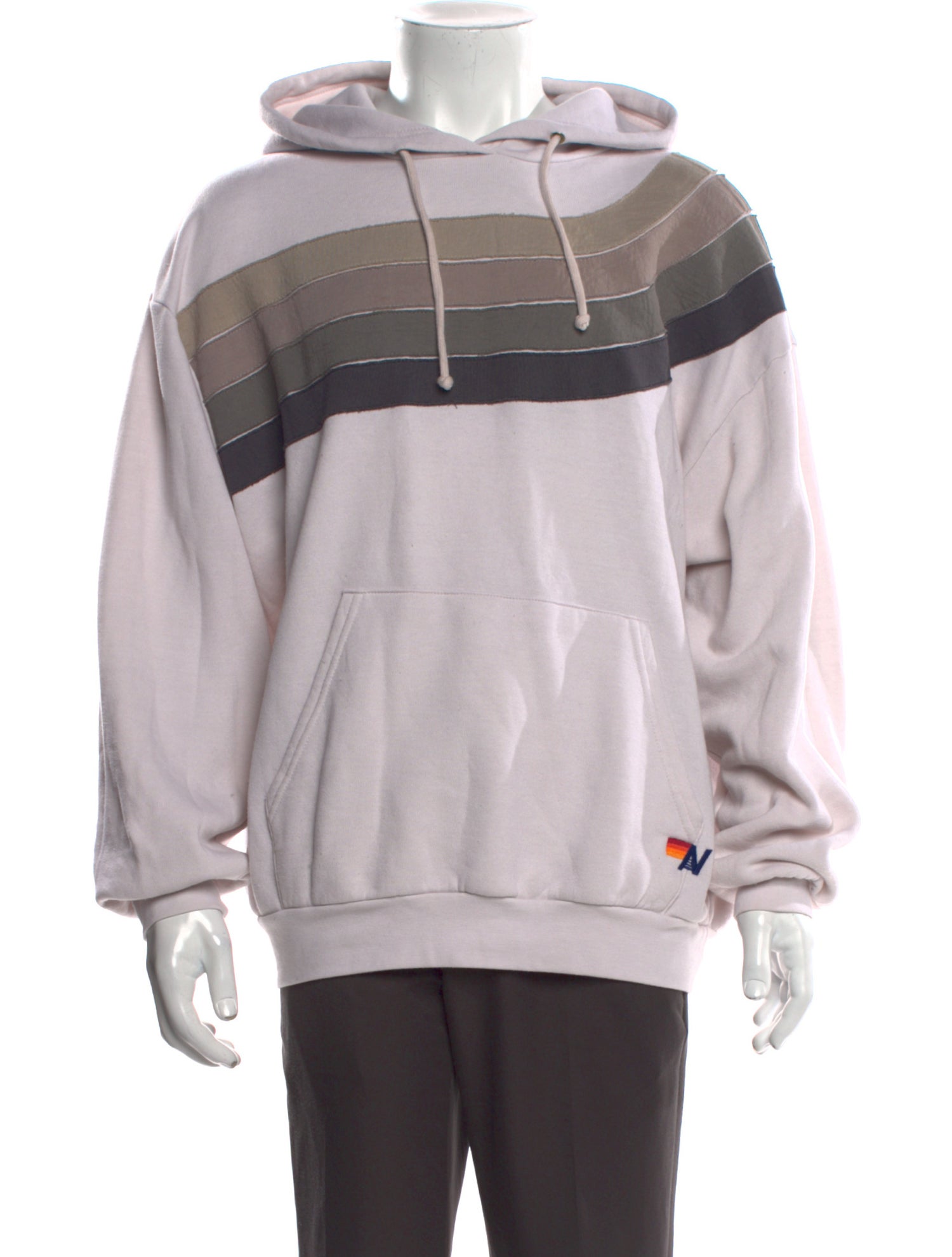Aviator Nation Striped Crew Neck Hoodie