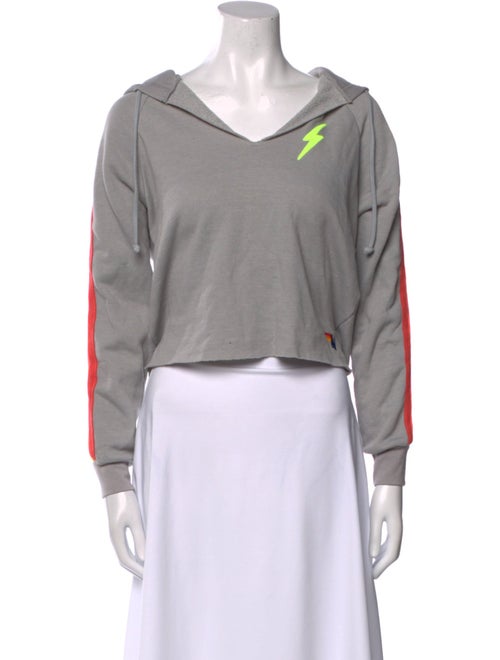 Aviator Nation V-Neck Long Sleeve Crop Top