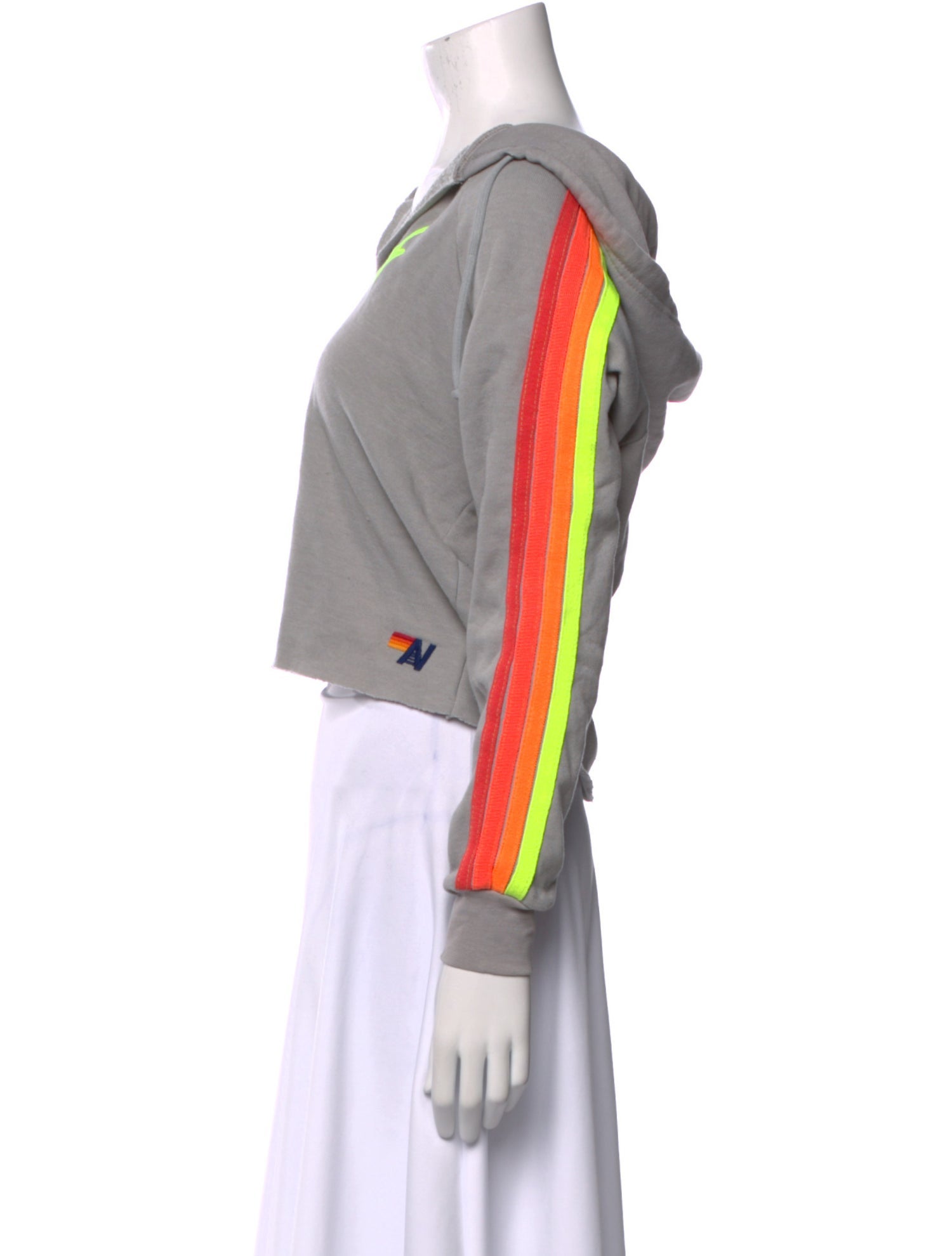 Aviator Nation V-Neck Long Sleeve Crop Top