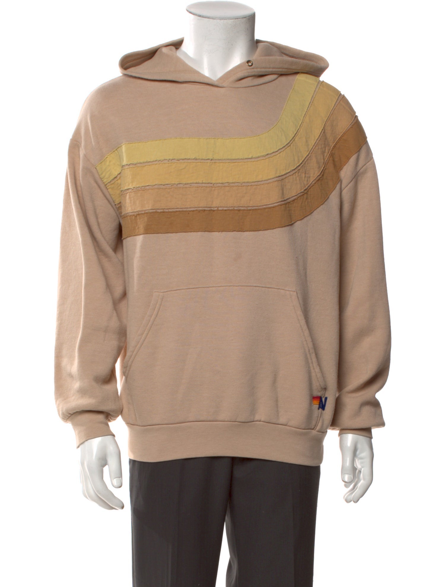 Aviator Nation Colorblock Pattern Crew Neck Hoodie