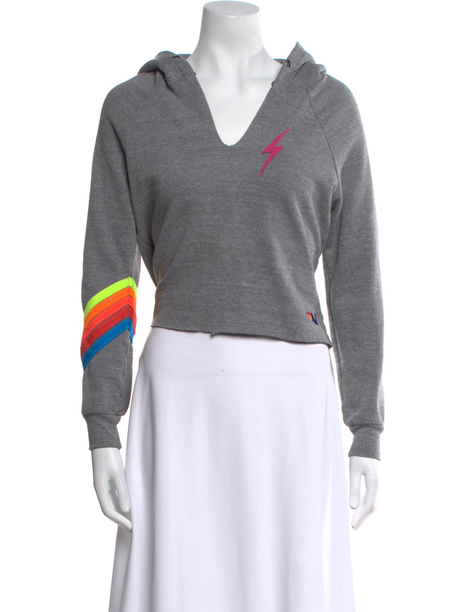 Aviator Nation Graphic Print V-Neck Sweatshirt