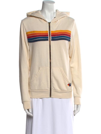 Aviator Nation Striped Crew Neck Sweatshirt