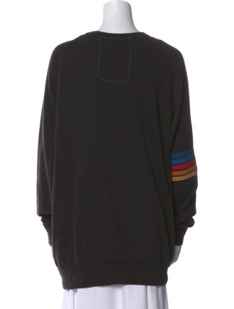 Aviator Nation Striped Crew Neck Sweatshirt