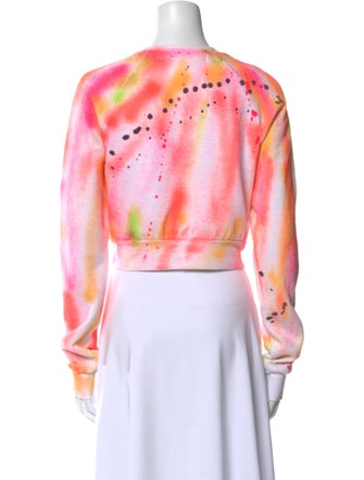 Aviator Nation Tie-Dye Print Crew Neck Crop Top