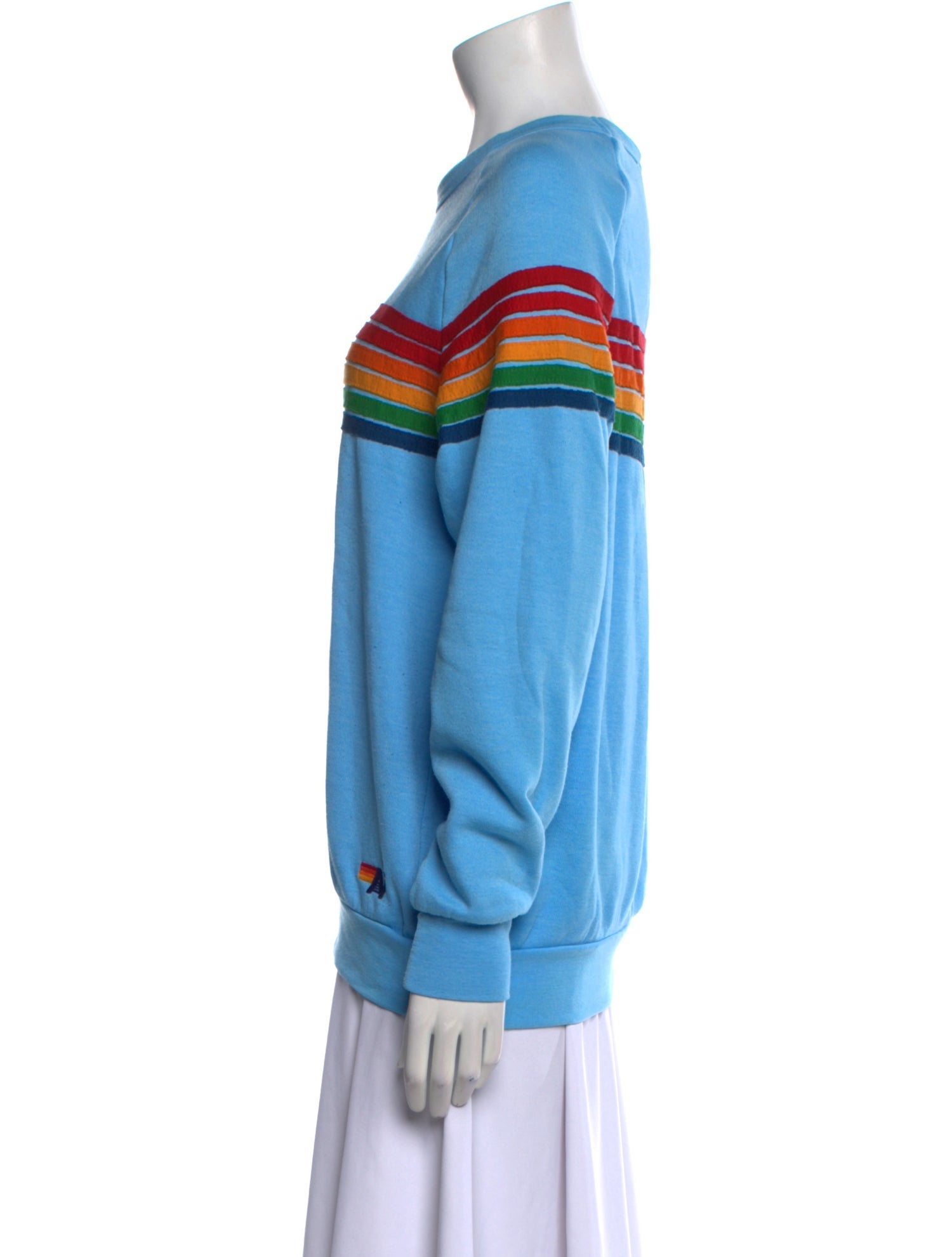 Aviator Nation Striped Crew Neck Sweatshirt