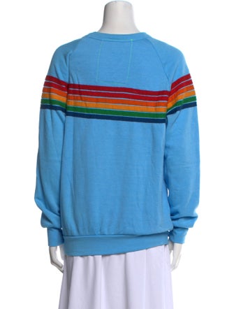 Aviator Nation Striped Crew Neck Sweatshirt