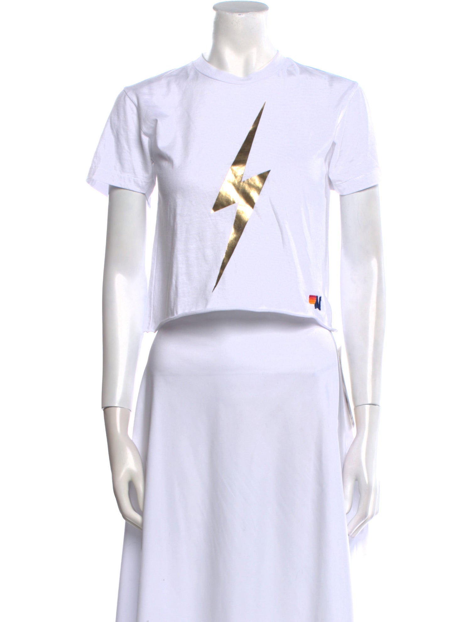 Aviator Nation Crew Neck Short Sleeve Crop Top