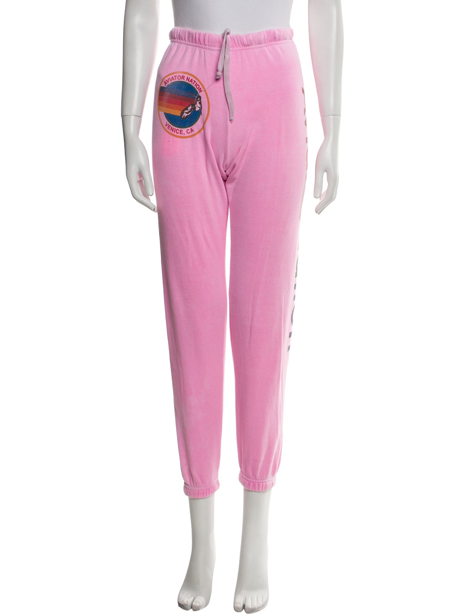 Aviator Nation Graphic Print Embroidered Accent Sweatpants