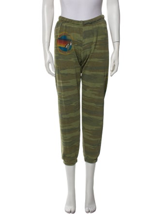 Aviator Nation Camouflage Print Embroidered Accent Sweatpants