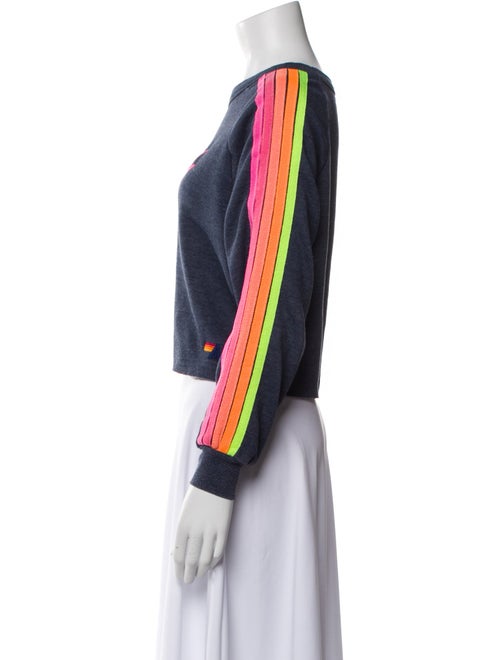 Aviator Nation Bateau Neckline Long Sleeve Crop Top